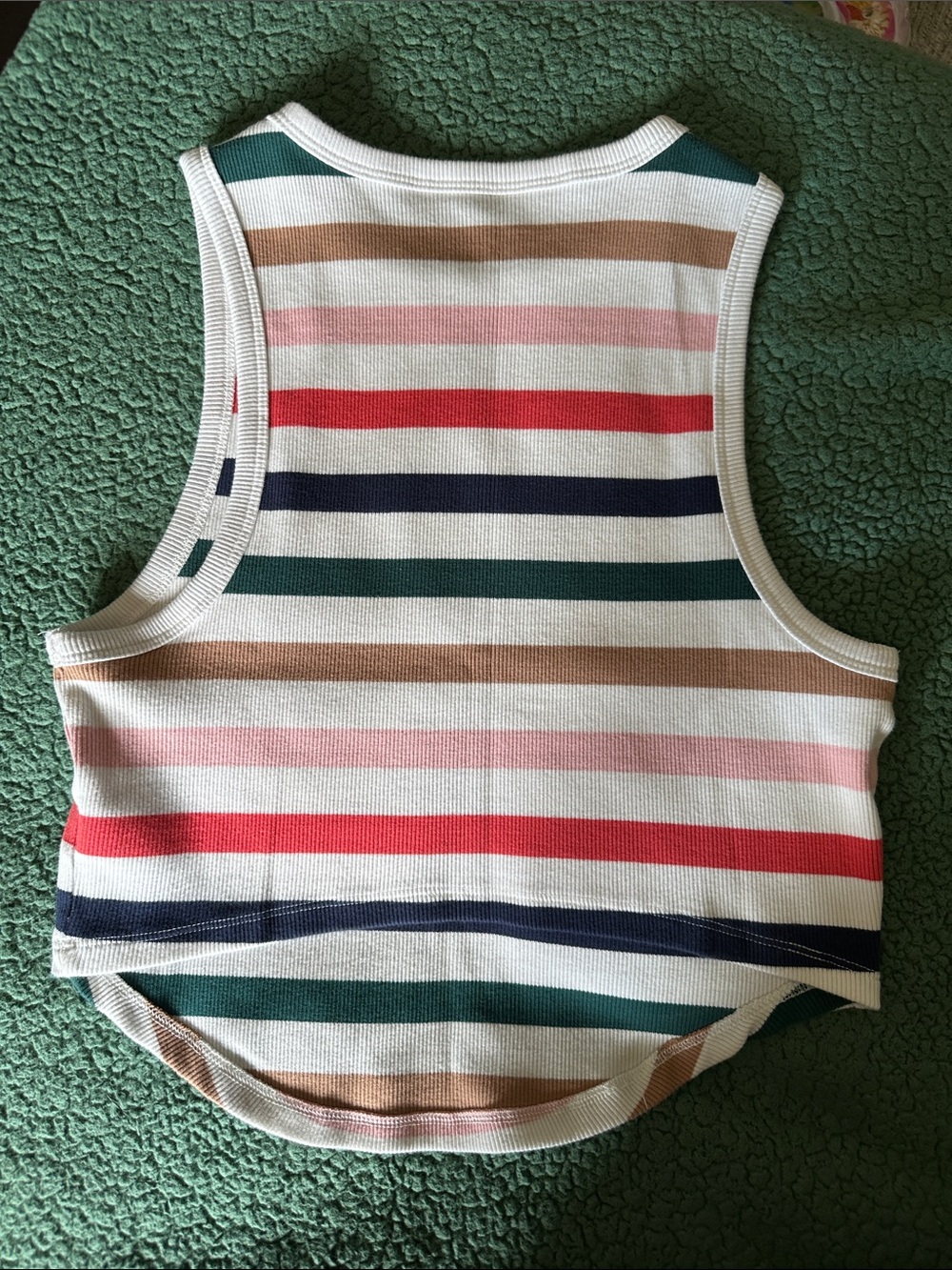 Striped Ribbed Cropped Tank - Multi Color - Picture 5 of 10